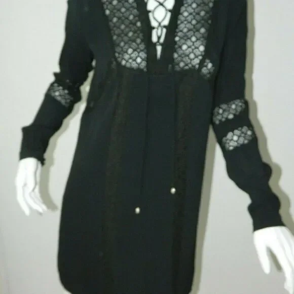 Anthropologie Current Air Black Boho Chic Tunic - Picture 9 of 11